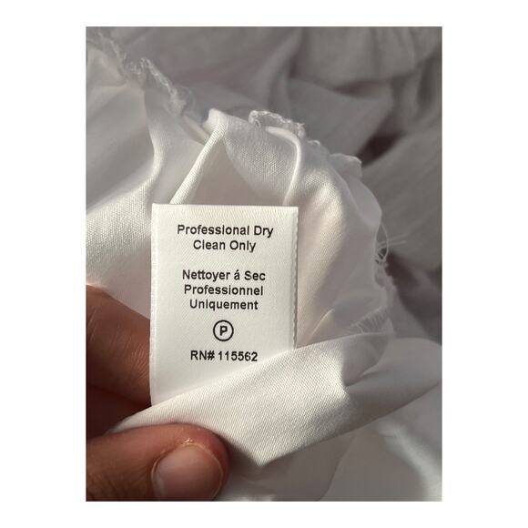 Cinq a Sept Dress Betsie smocked drop waist minidress white size Large L - Picture 7 of 8